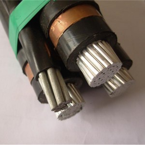 MV réz / alumínium antennaköteg vezető kábel 6.35 / 11KV 3x95mm2 3X185mm2